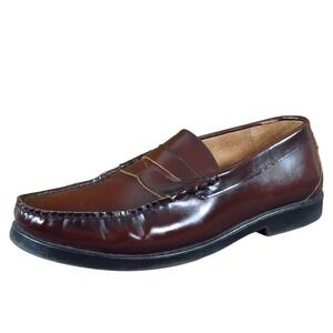 Nunn Bush Mens 8 Brown Leather Penny Loafer Dress Slip On Comfort Shoes